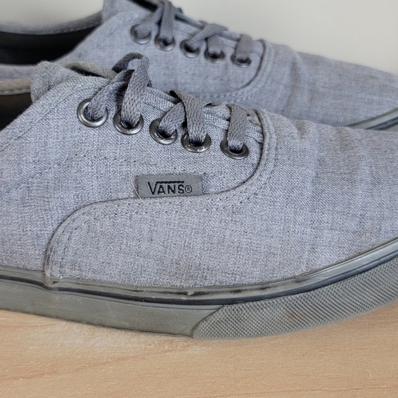 Vans 8.5 LPE Dressed Up Authentic Lo Top Smoked Pearl Gray Canvas Sneakers Shoes - Picture 4 of 15